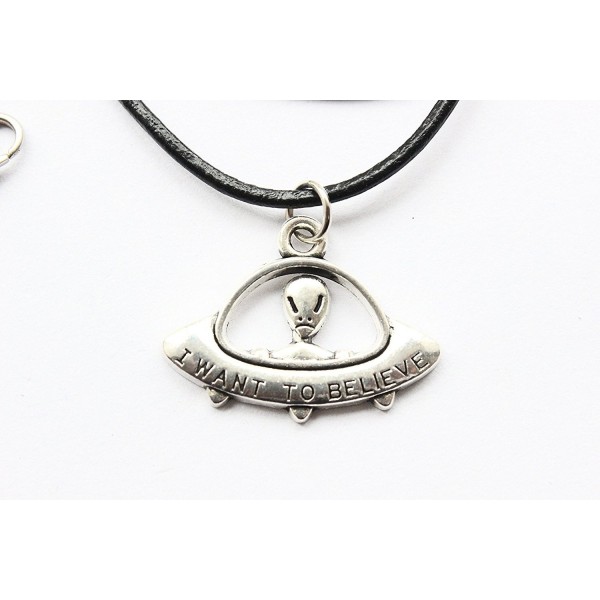 Believe Necklace ancient Silver Leather