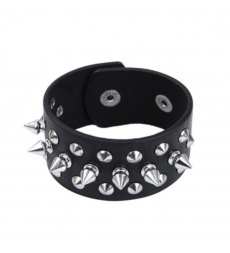 Premium Black Studded Leather Bracelet