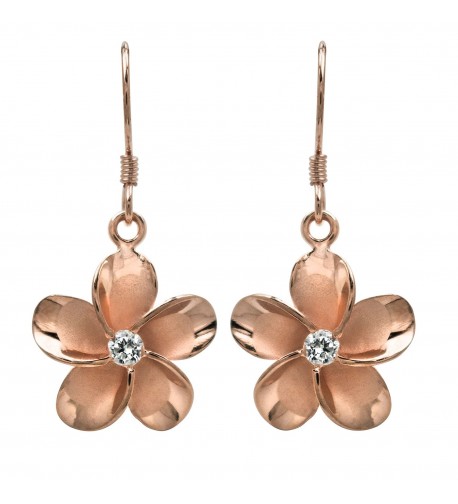 Plated Sterling Silver Plumeria Earrings