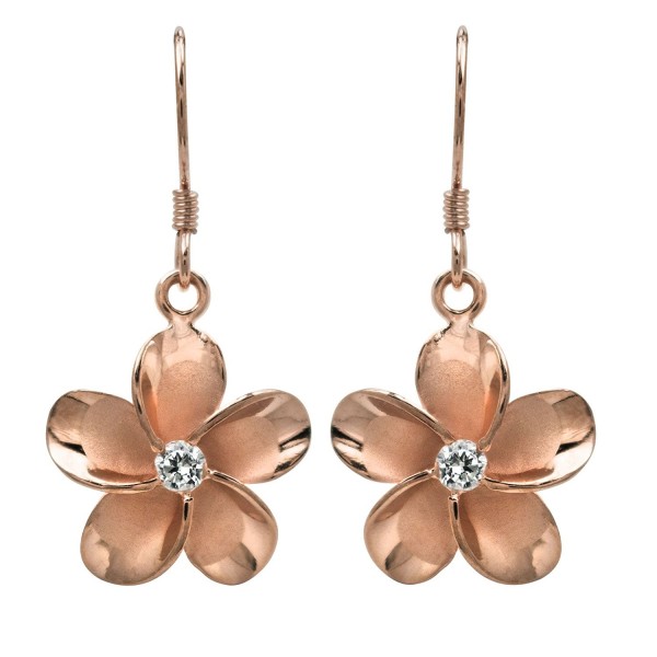 Plated Sterling Silver Plumeria Earrings