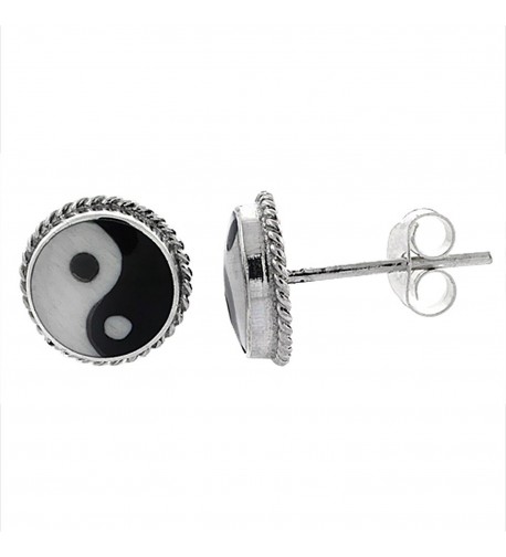 Sterling Silver yang Stud Earrings