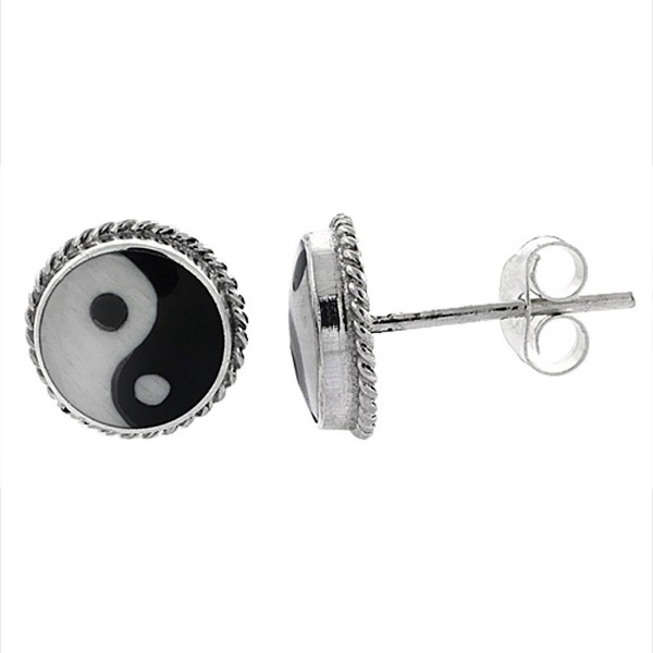 Sterling Silver yang Stud Earrings