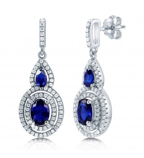 BERRICLE Rhodium Sterling Zirconia Earrings