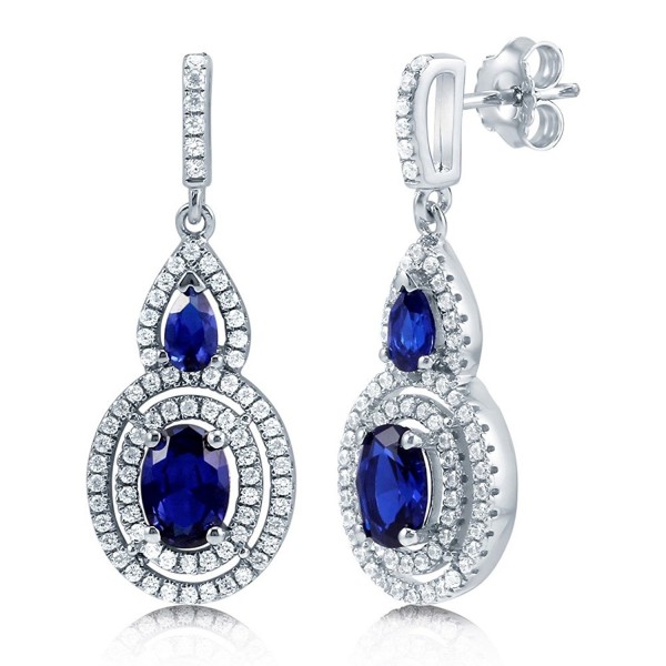 BERRICLE Rhodium Sterling Zirconia Earrings