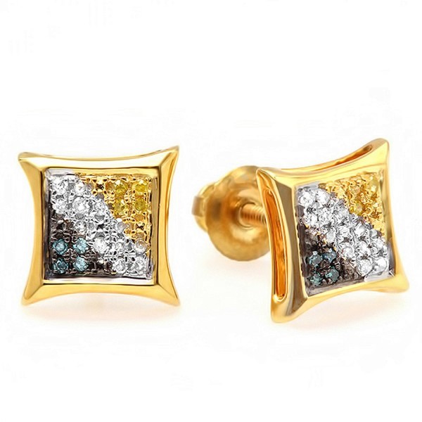 Yellow Sterling Diamond Setting Earrings