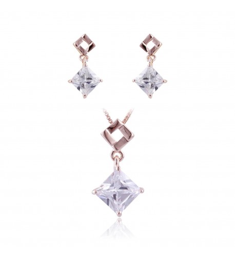 Fashion Crystal Pendant Necklace Earring