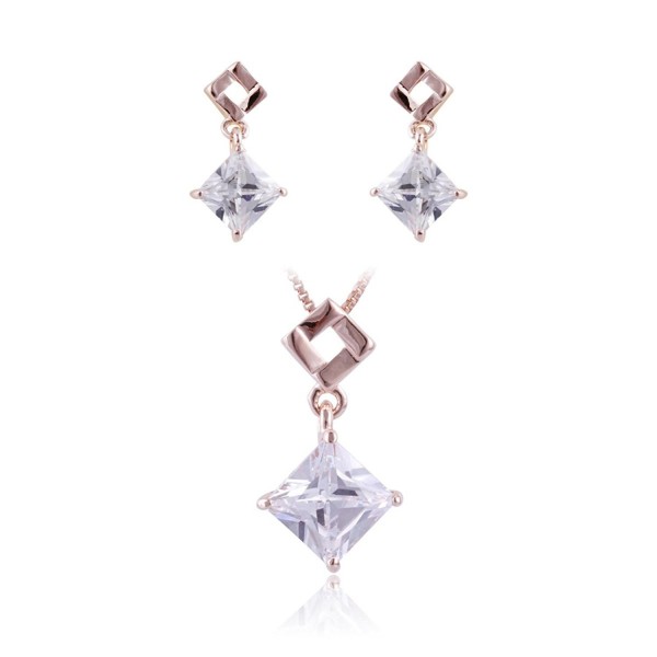 Fashion Crystal Pendant Necklace Earring