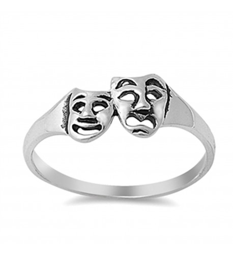Tragedy Comedy Theatre Sterling Silver