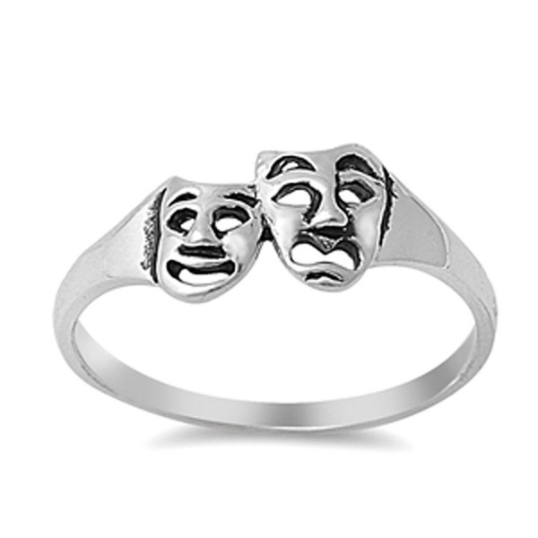 Tragedy Comedy Theatre Sterling Silver