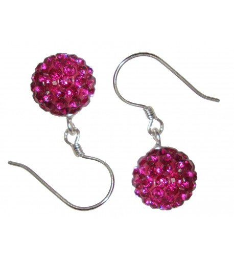 TTjewelry Sterling Zirconia Earrings Purple Red