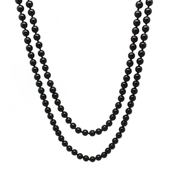 Women's White Gray Simulated Pearl (8mm) Strands Necklace Long Pearls ...