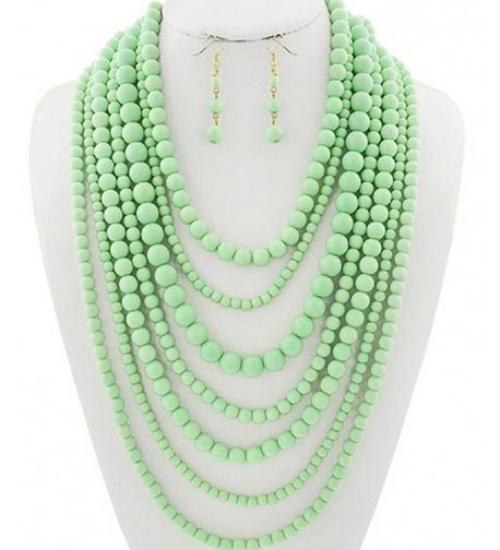 Statement Layered Strands Necklace Earrings