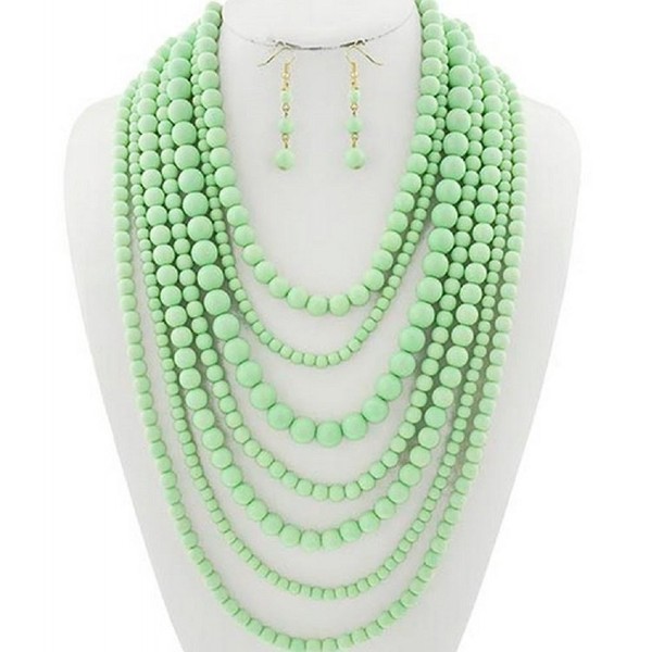 Statement Layered Strands Necklace Earrings