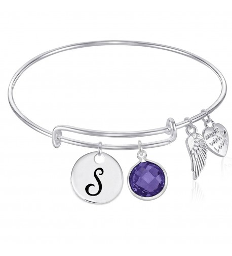 Initial Expandable Bangle Bracelet February