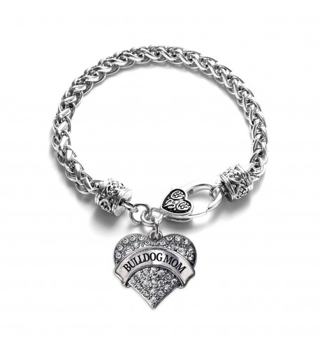 Bulldog Bracelet Silver Lobster Crystal