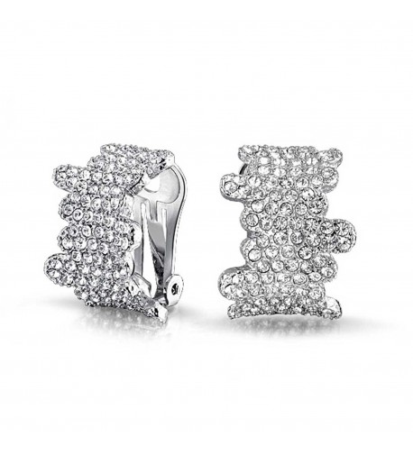 Bling Jewelry Crystal Earrings Rhodium