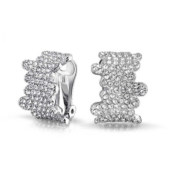 Bling Jewelry Crystal Earrings Rhodium