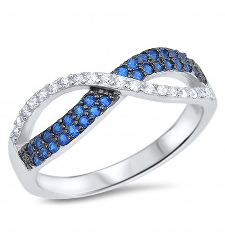 Infinity Simulated Sapphire Sterling Silver