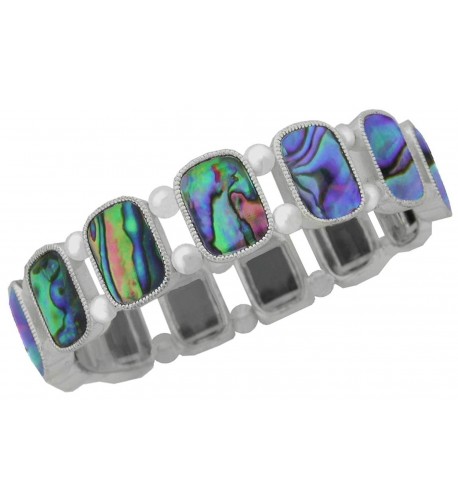 Paua Stretch Bracelet Square Bead