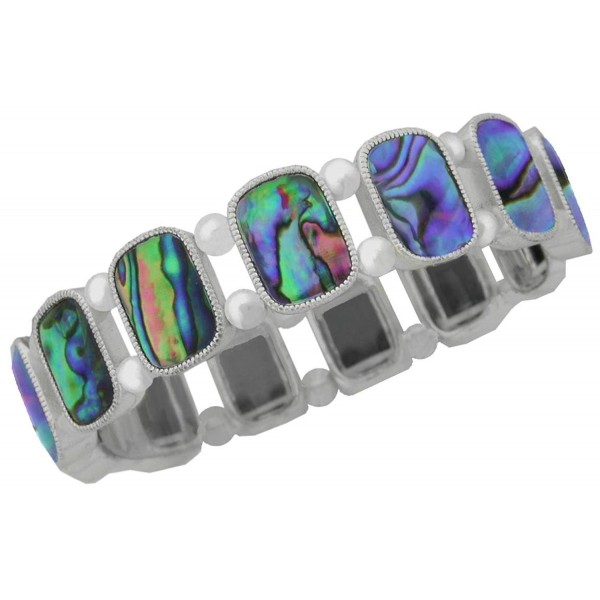 Paua Stretch Bracelet Square Bead