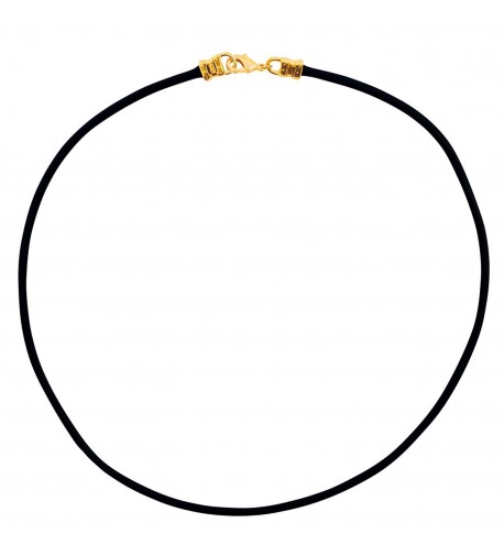 Plated Thick Black Leather Necklace