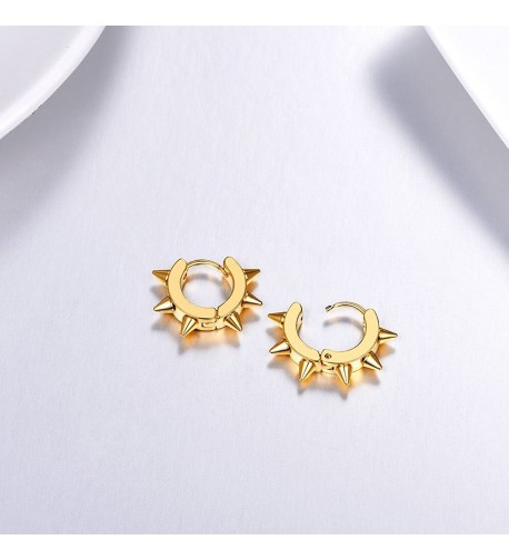 Punk Style Spike Hoop Earrings For Men Women Jewelry Stainless Steel ...