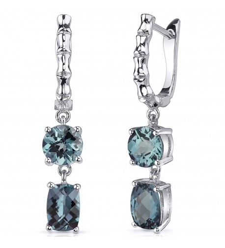 Simulated Alexandrite French Earrings Sterling