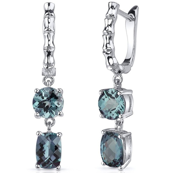 Simulated Alexandrite French Earrings Sterling