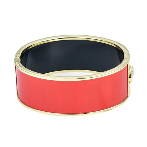 Plain Color Hinged Bangle Orange Plain Color Hinged Bangle Orange