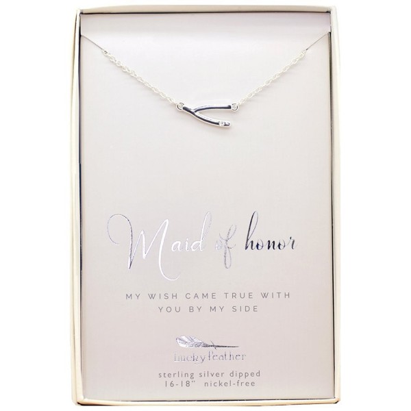 Lucky Feather Sterling Wishbone necklace