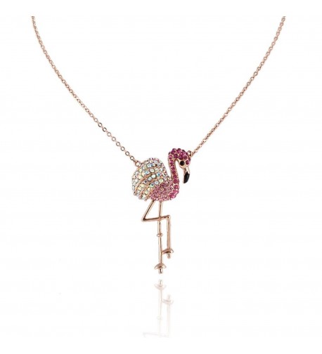 EVER FAITH Flamingo Austrian Gold Tone