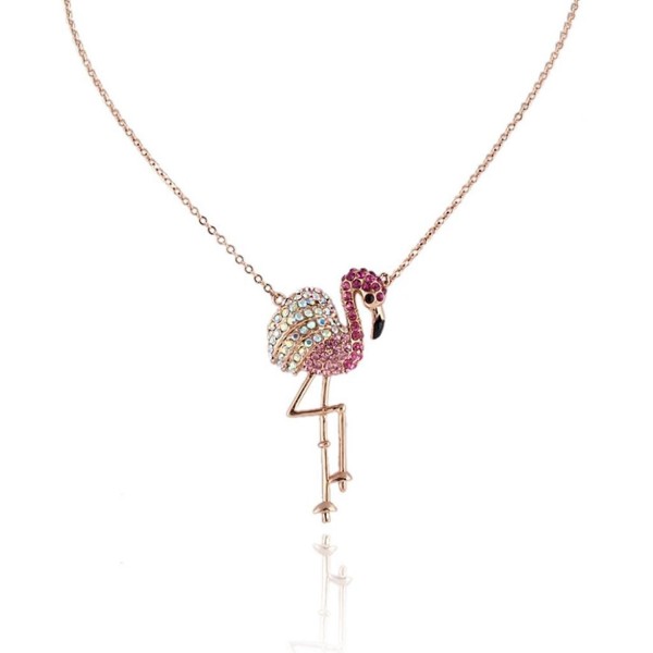 EVER FAITH Flamingo Austrian Gold Tone