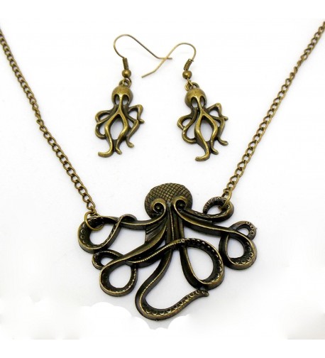 Earrings Necklace Steampunk Nautical Antiqued