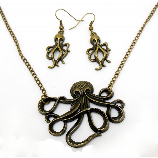 Earrings Necklace Steampunk Nautical Antiqued