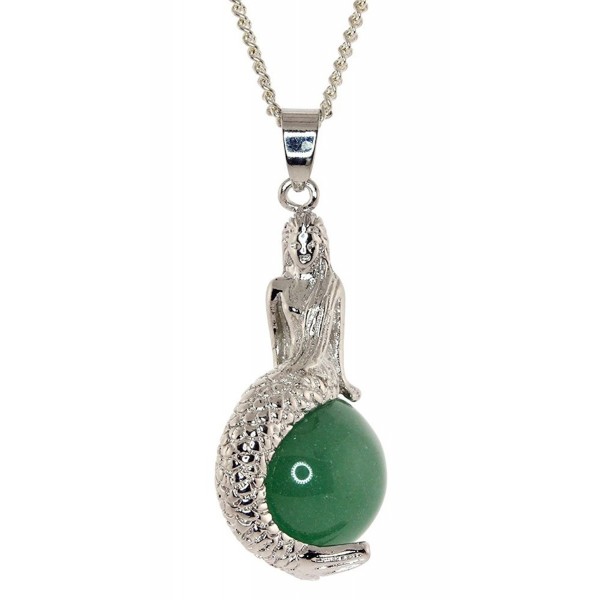 Mermaid Pendant Chain Necklace Jade