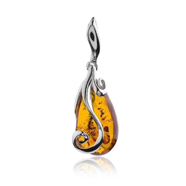 Amber Sterling Silver Drop Pendant