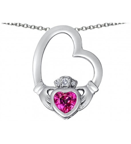 Star Floating Claddagh Necklace Sapphire