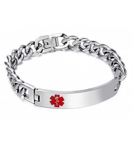 Engraved Stainless Medical Identification Bracelets