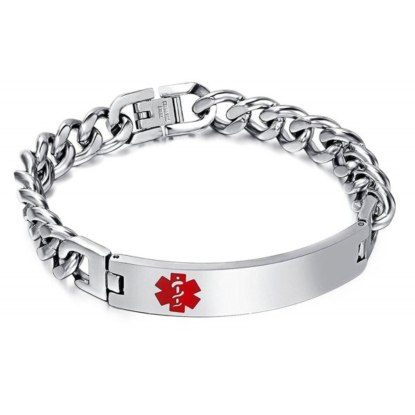 Engraved Stainless Medical Identification Bracelets