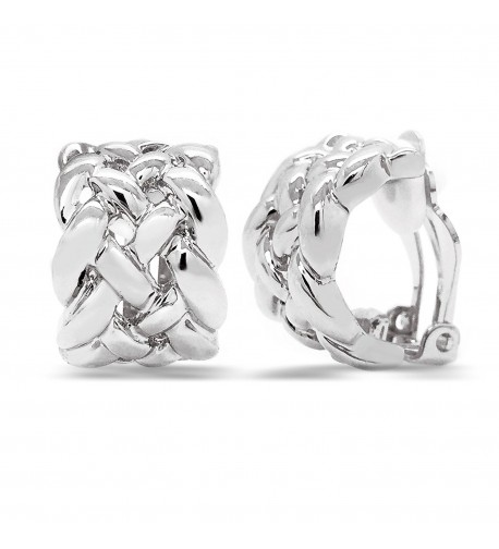 Vintage Earrings Braided Rhodium Fashion