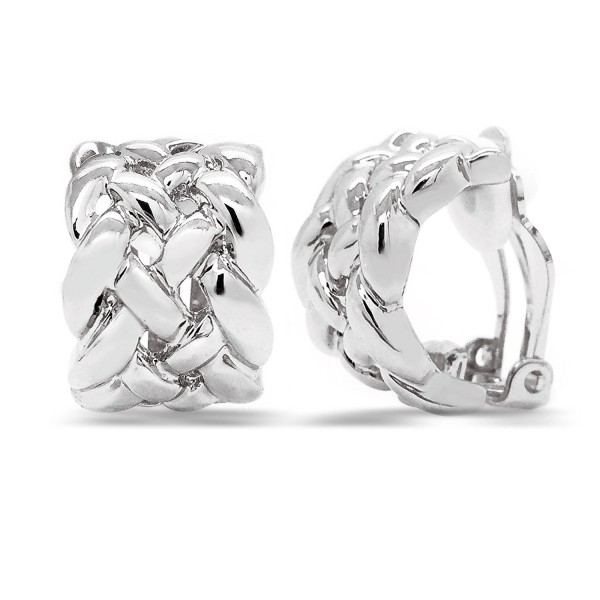 Vintage Earrings Braided Rhodium Fashion