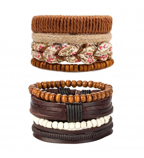Leather Bracelets Wooden Braided Perfect