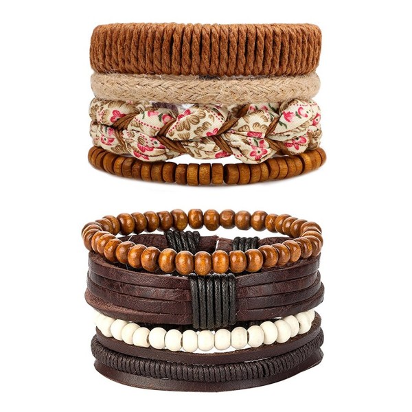 Leather Bracelets Wooden Braided Perfect