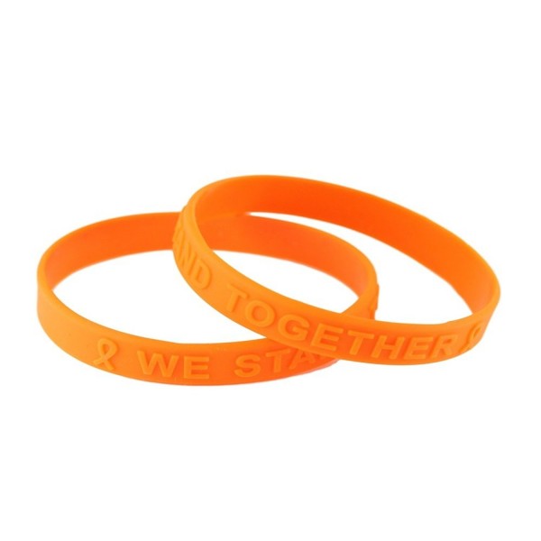 Orange Awareness Letters Silicone Bracelets