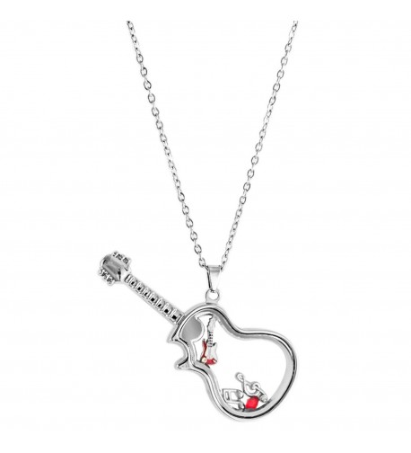 Floating Guitar Locket Necklace BG247