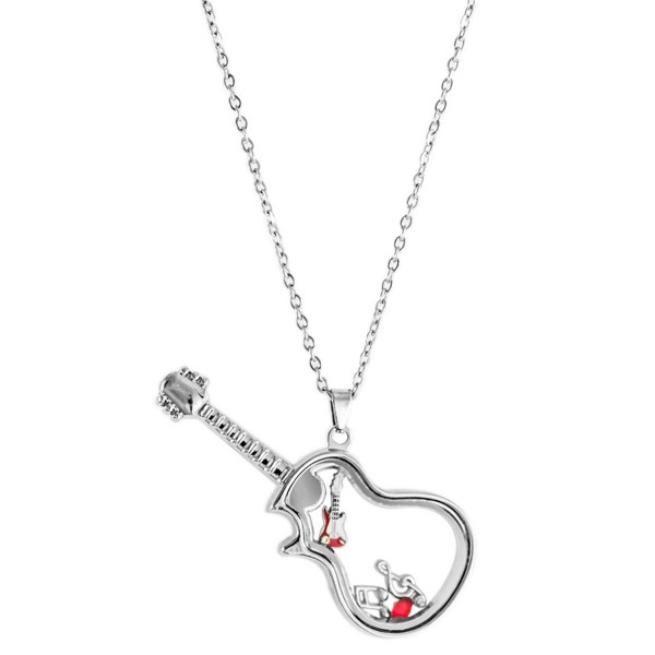 Floating Guitar Locket Necklace BG247