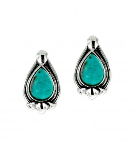 Oxidized Sterling Turquoise Gemstone Earrings