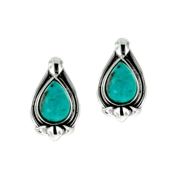 Oxidized Sterling Turquoise Gemstone Earrings