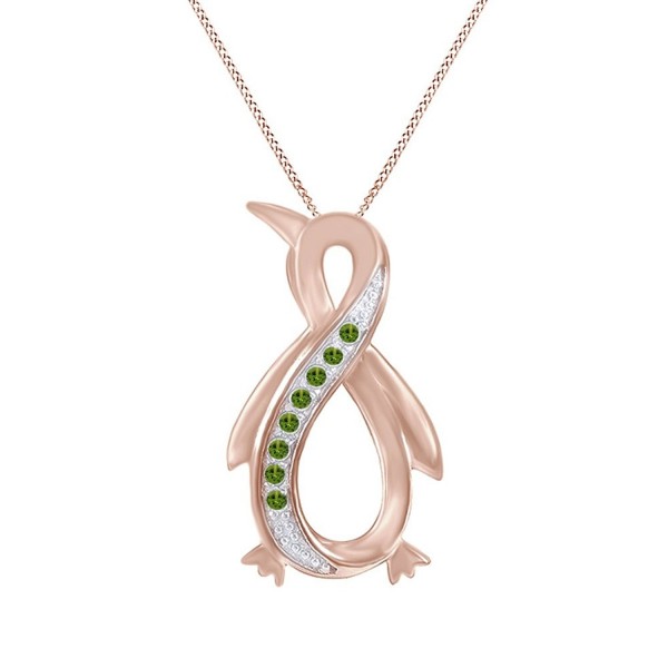 Simulated Peridot Infinity Necklace Sterling