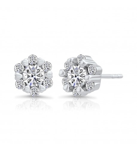 Sterling Silver Flower Earring Zirconia